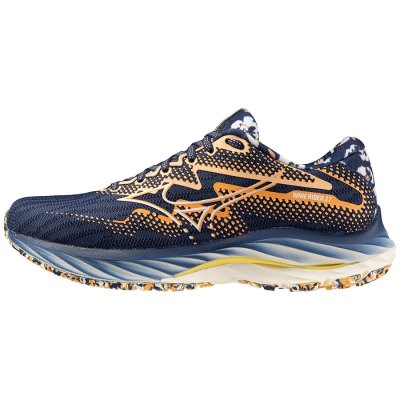 Zapatillas Para Correr Mizuno WAVE Rider 27 Roxy Mujer Azul Marino / Blancos / Naranjas - Chile M12